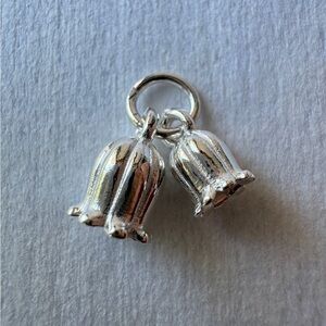 Sterling Silver Lily Of The Valley 925 Set Of 2 Charms 3D Bracelet Stamped New